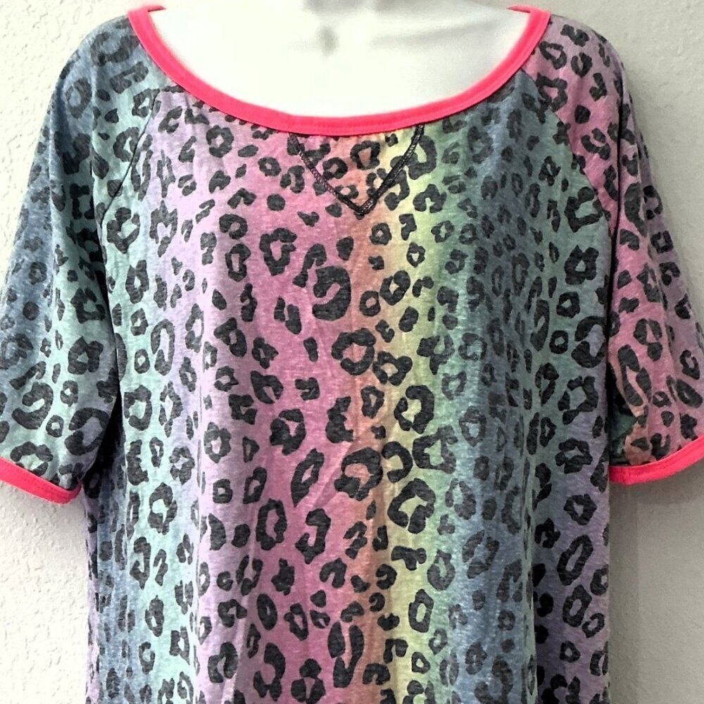 BIBI LEOPARD RAGLAN SLEEVE TOP GUC - Picture 6 of 12